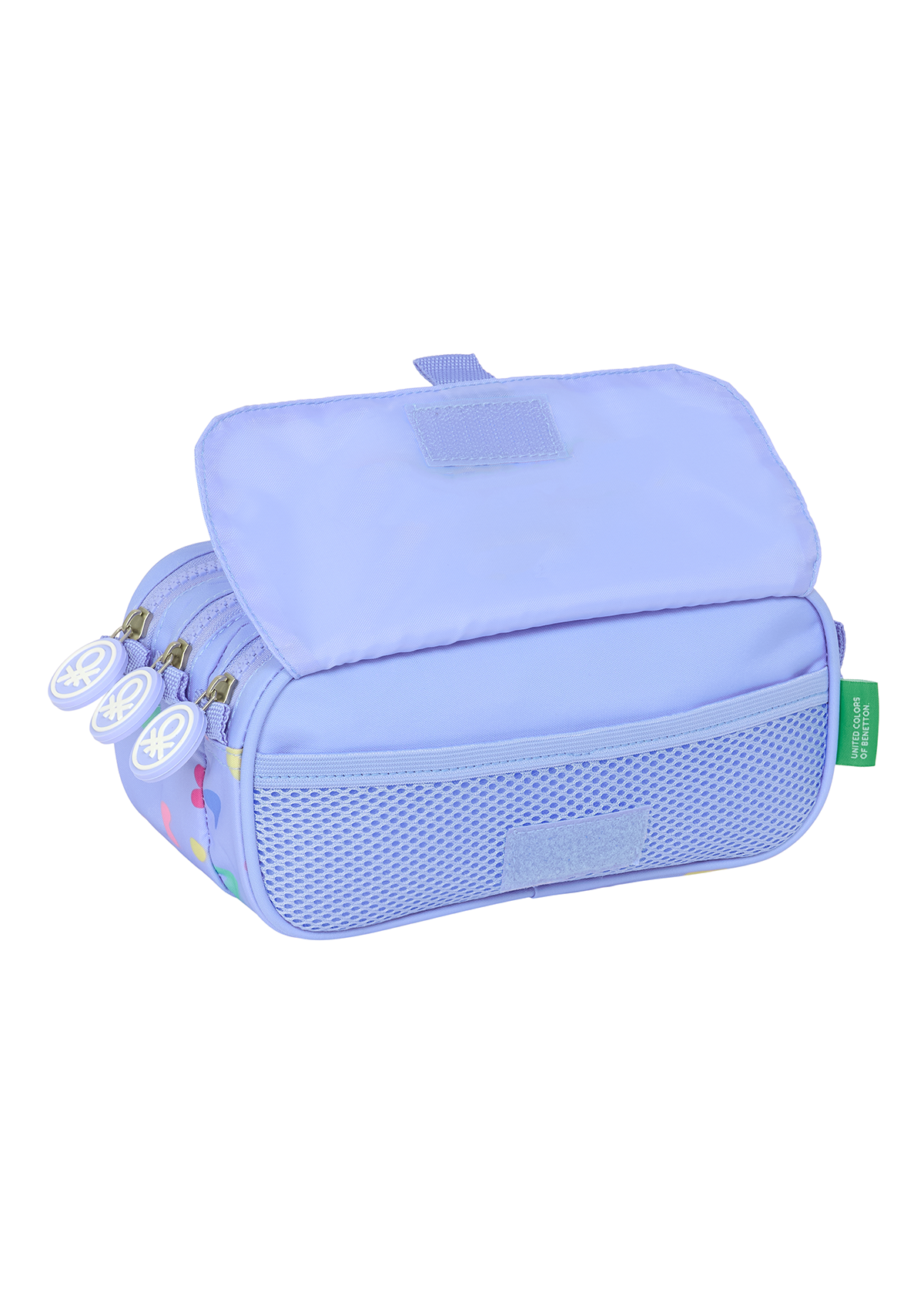 Benetton Lila Large Triple Pencil Case
