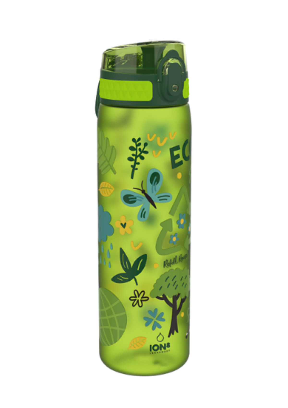 ION8 Recyclon Eco (Dark Green) Water Bottle Leak Proof 500ml (18Oz) BPA Free Z2