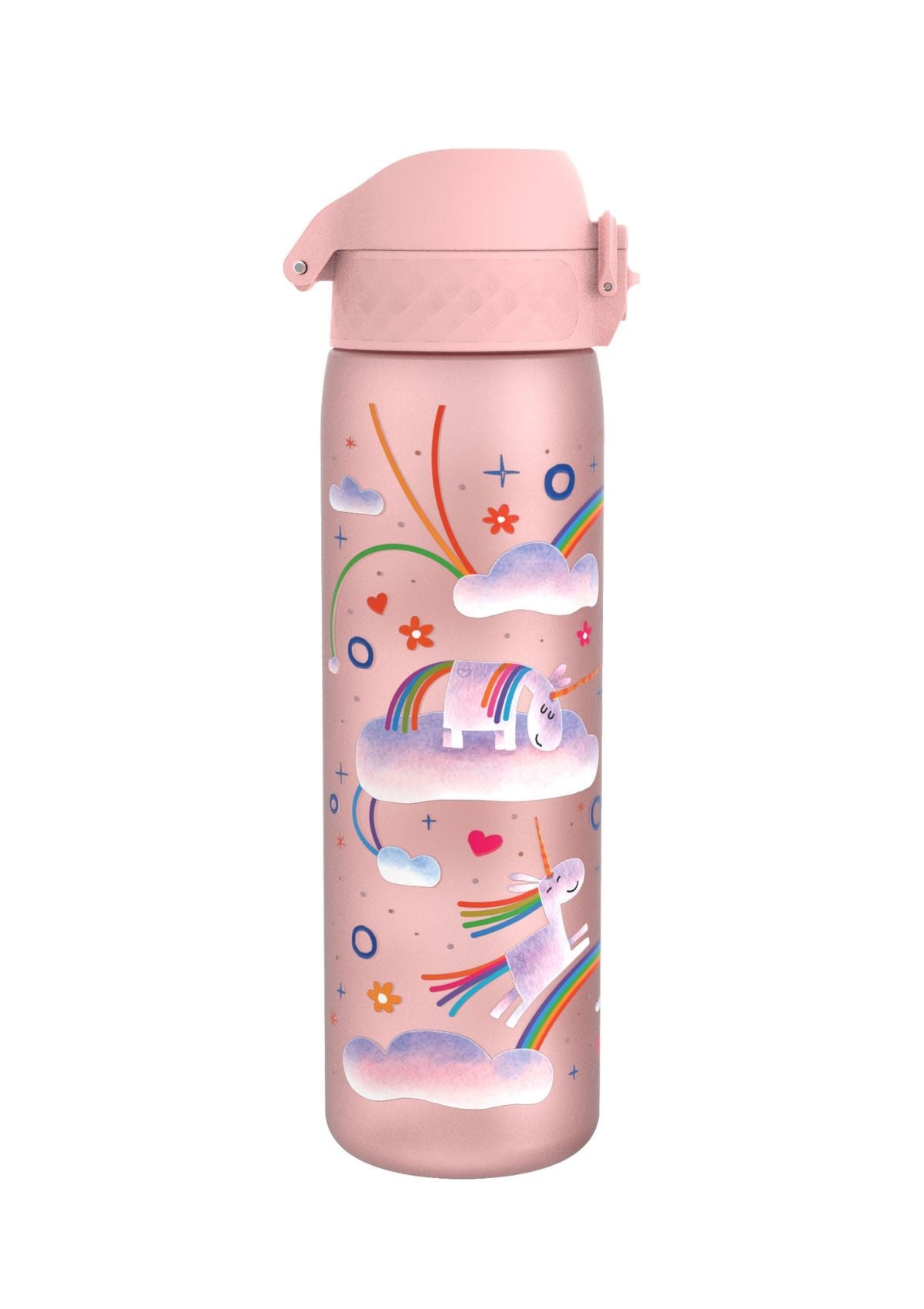 ION8 Recyclon Pink Unicorn Rainbows Water Bottle Leak Proof 500ml Z2