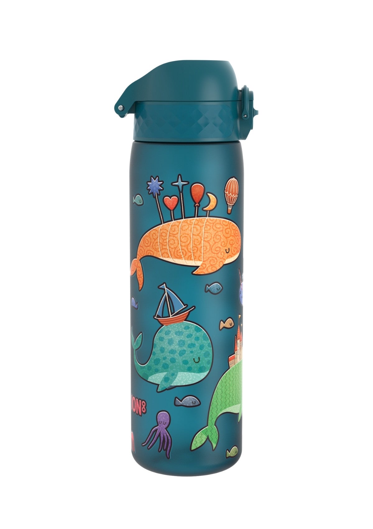ION8 Recyclon Whales Teal Water Bottle Leak Proof 500ml Z2