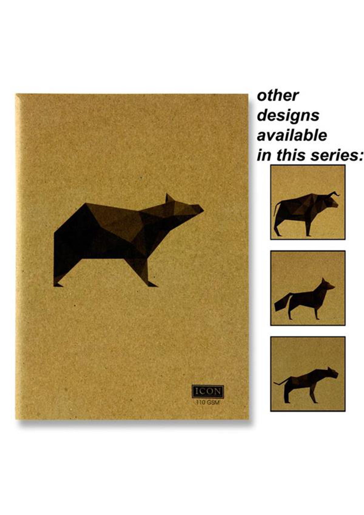 A5 80Pg 110gsm Kraft Sketch Book Animalia Design 4 Asst