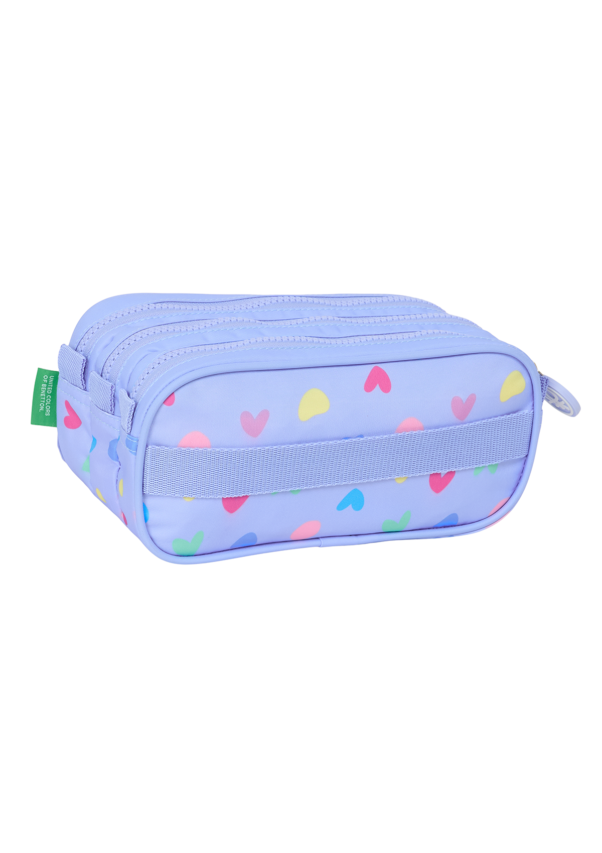 Benetton Lila Large Triple Pencil Case