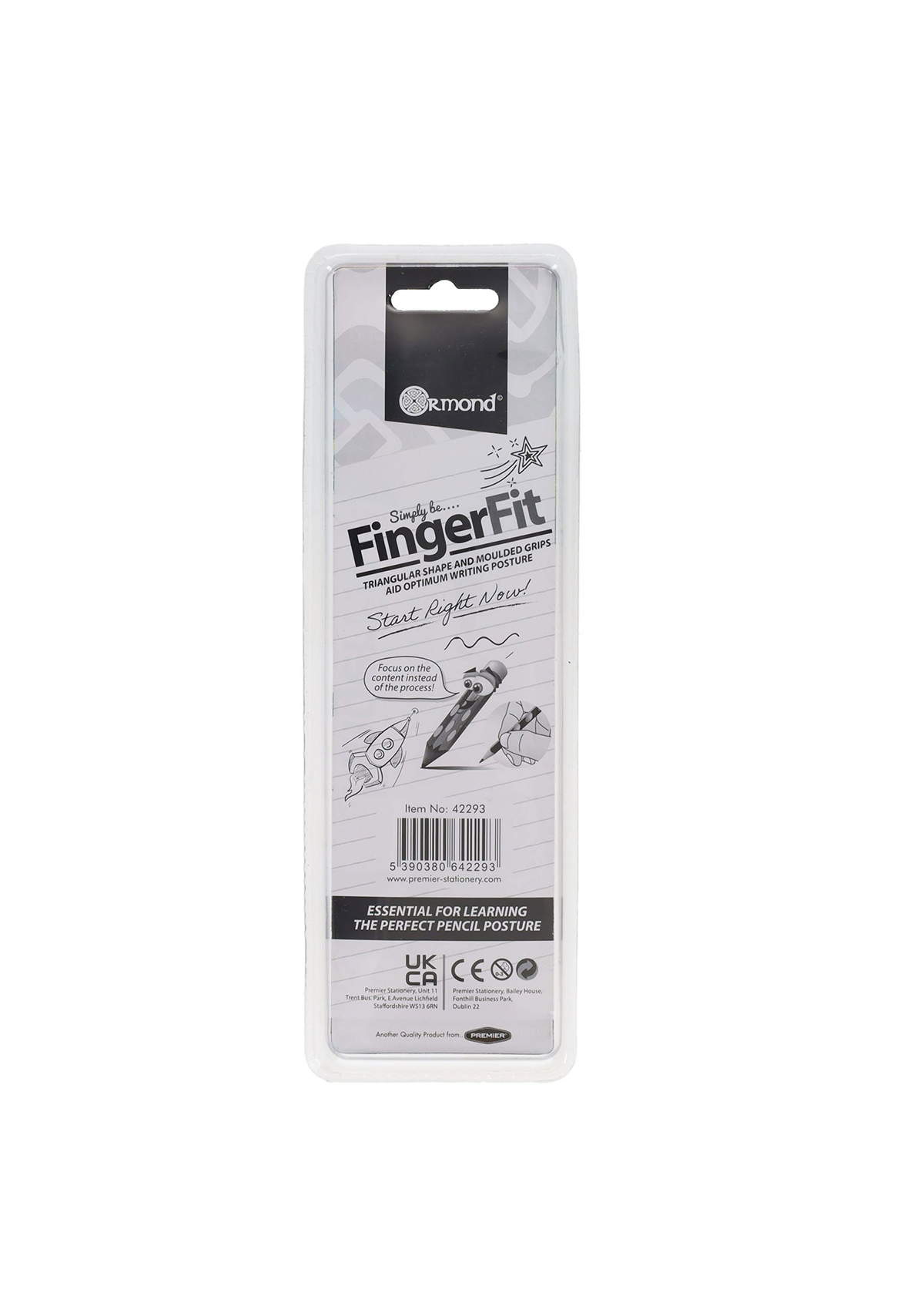 Card 10 Finger Fit Hb Triangular Pencils With Sharpener