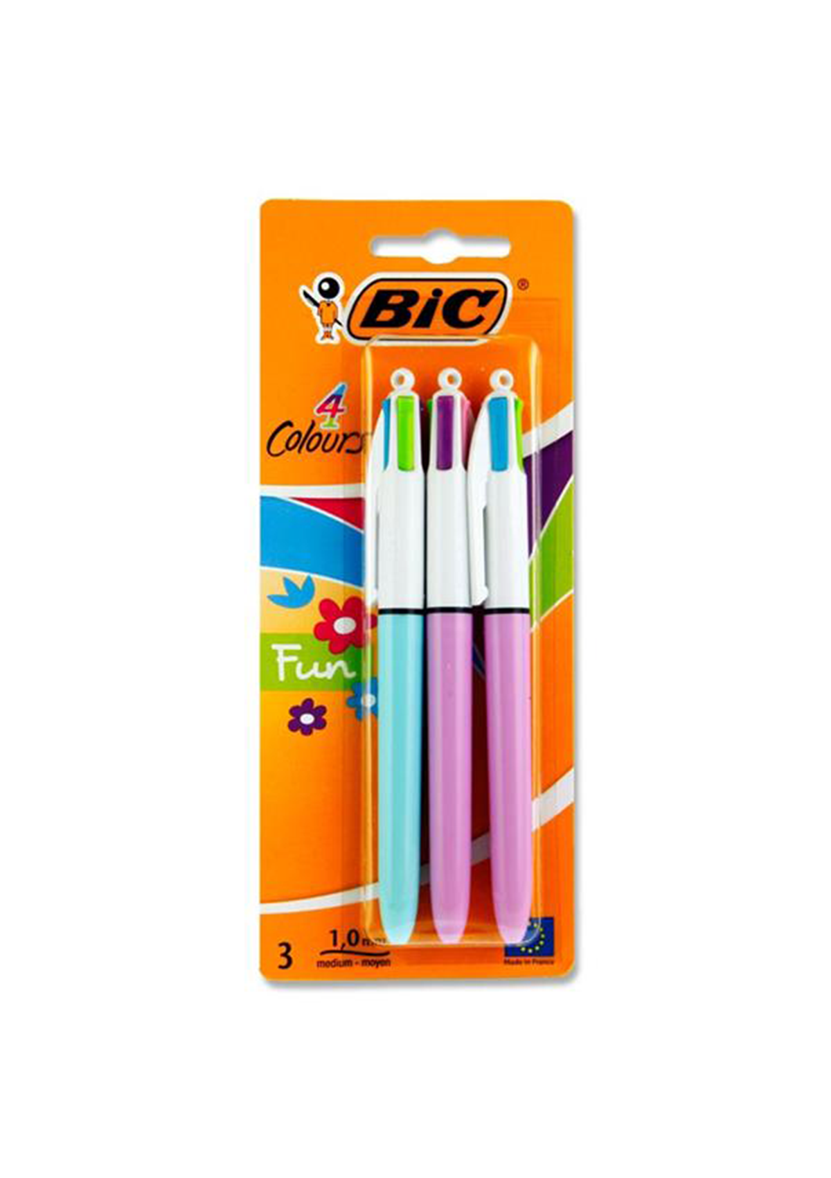 BIC Card 3 4 Colour Ballpoint Pens - Fun