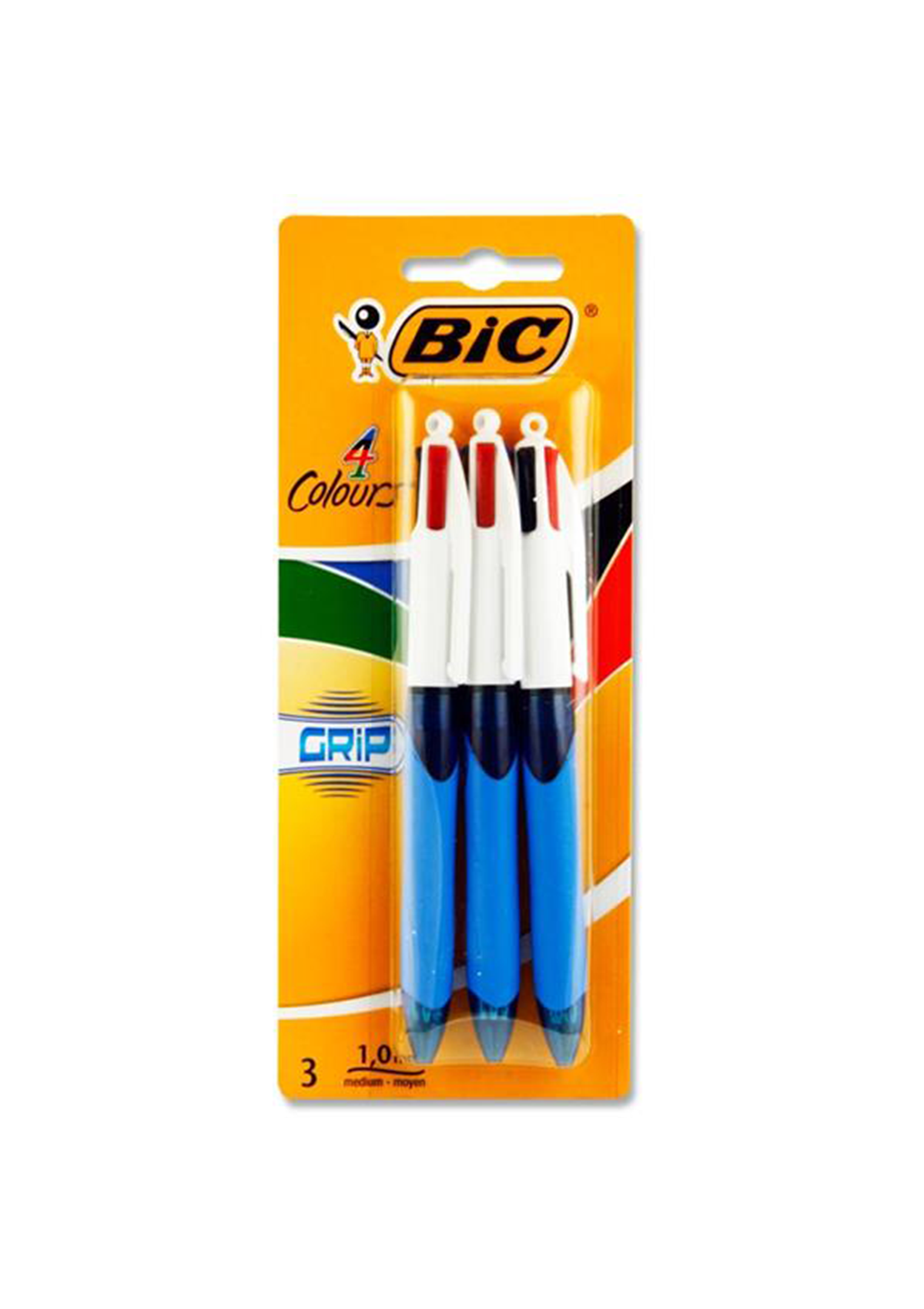 BIC Card 3 4 Colour Ballpoint Pens - Grip