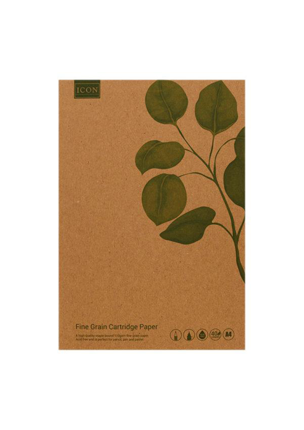 Green A4 80Pg 110gsm Kraft Sketch Book