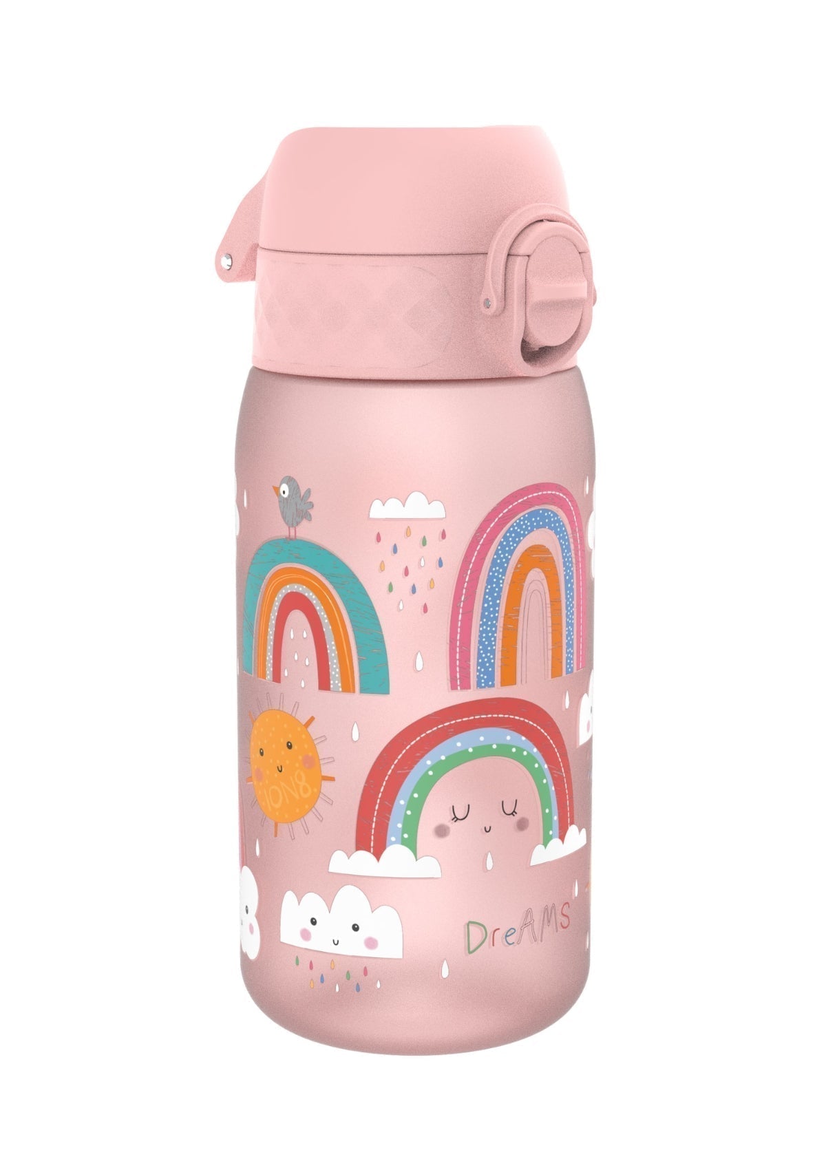 ION8 Recyclon Rose Quartz Rainbows Water Bottle Leak Proof 350ml (12oz) BPA Free Z2