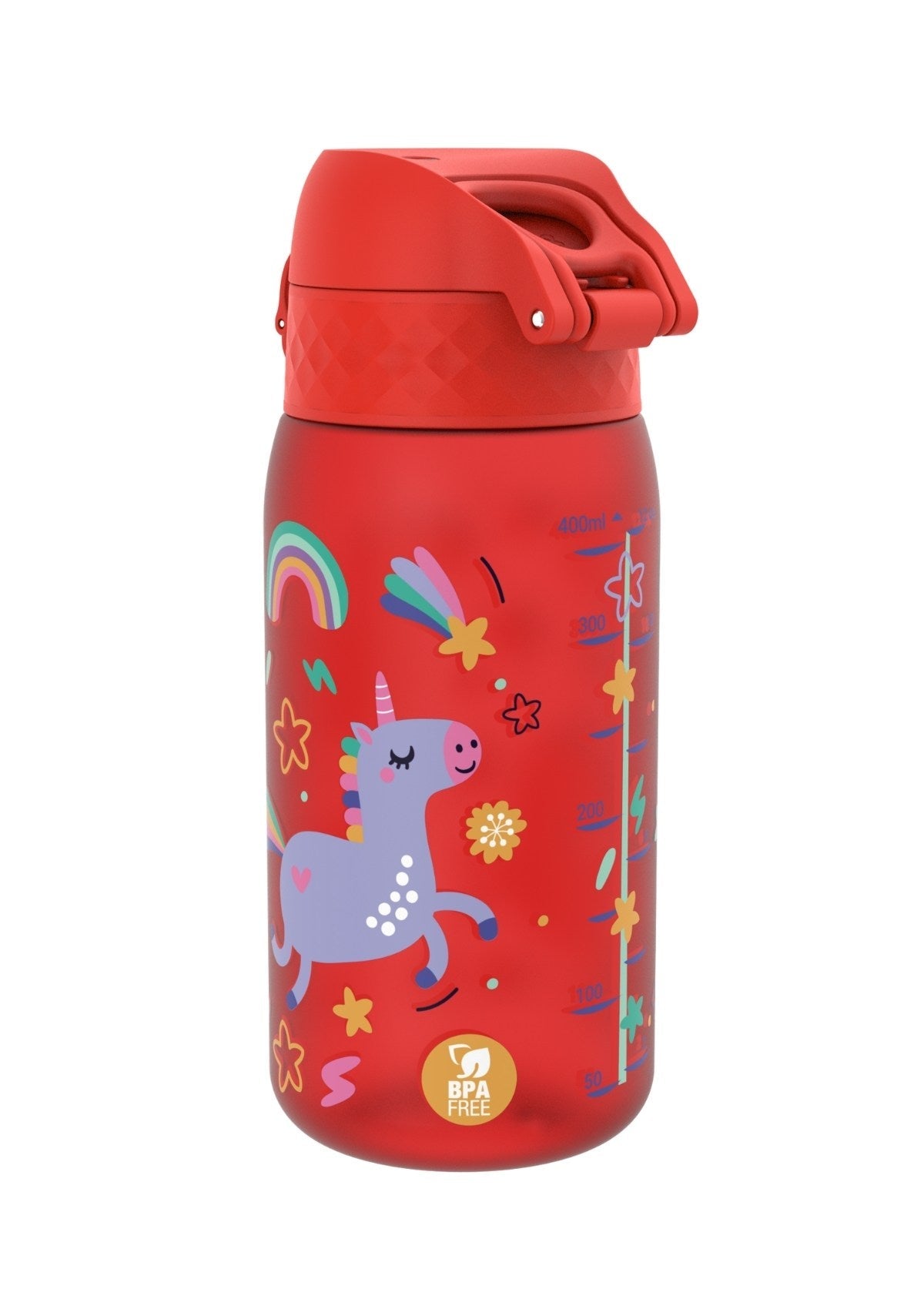 ION8 Recyclon Red Unicorns Water Bottle Leak Proof 350ml (12oz) BPA Free Z2
