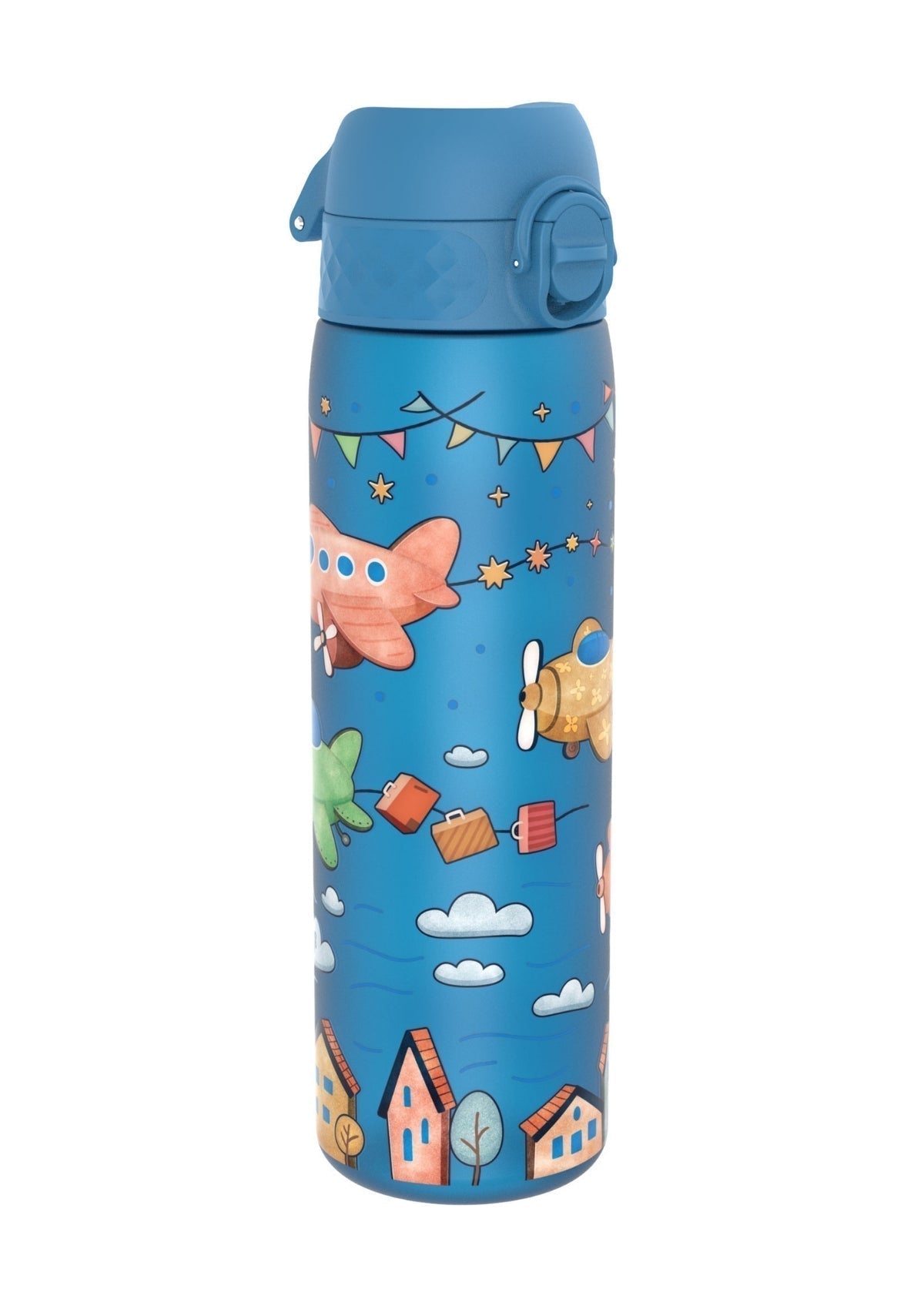 ION8 Recyclon Blue Airplanes Water Bottle Leak Proof 500ml (18oz) BPA Free Z2