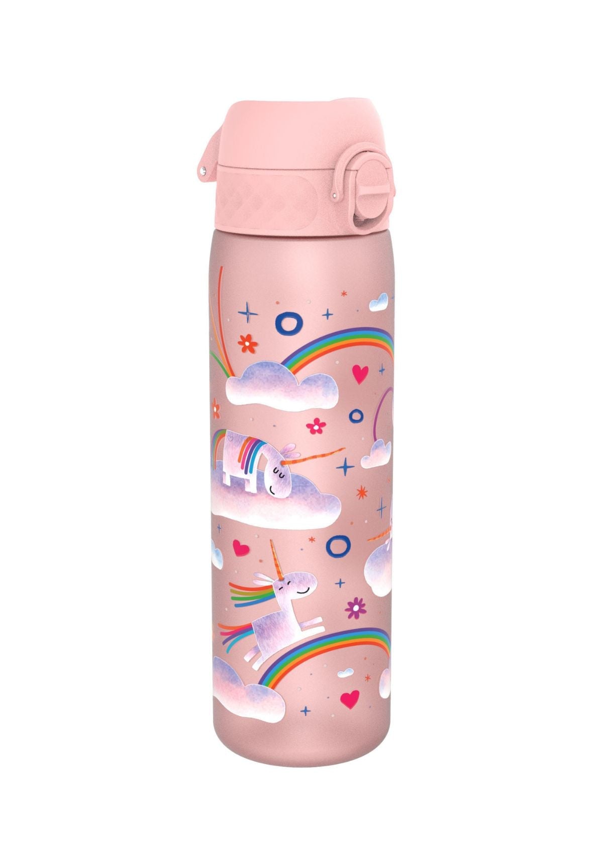 ION8 Recyclon Pink Unicorn Rainbows Water Bottle Leak Proof 500ml Z2