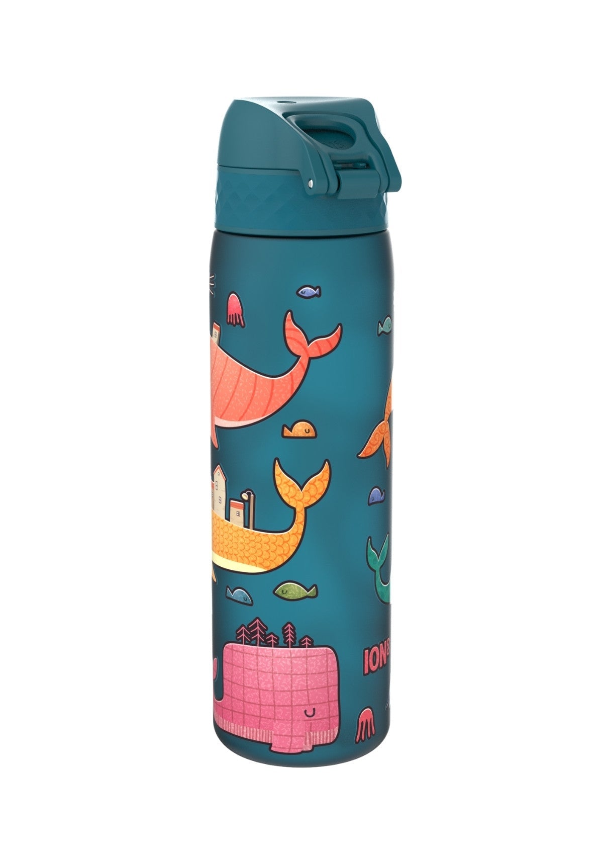 ION8 Recyclon Whales Teal Water Bottle Leak Proof 500ml Z2