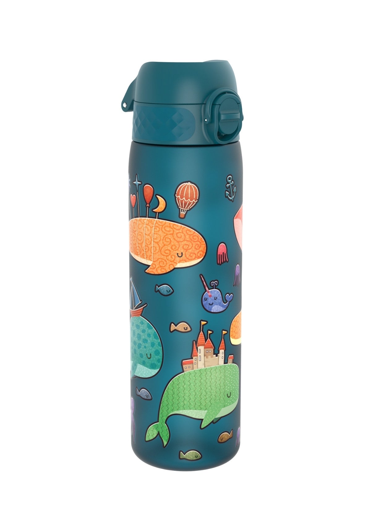 ION8 Recyclon Whales Teal Water Bottle Leak Proof 500ml Z2