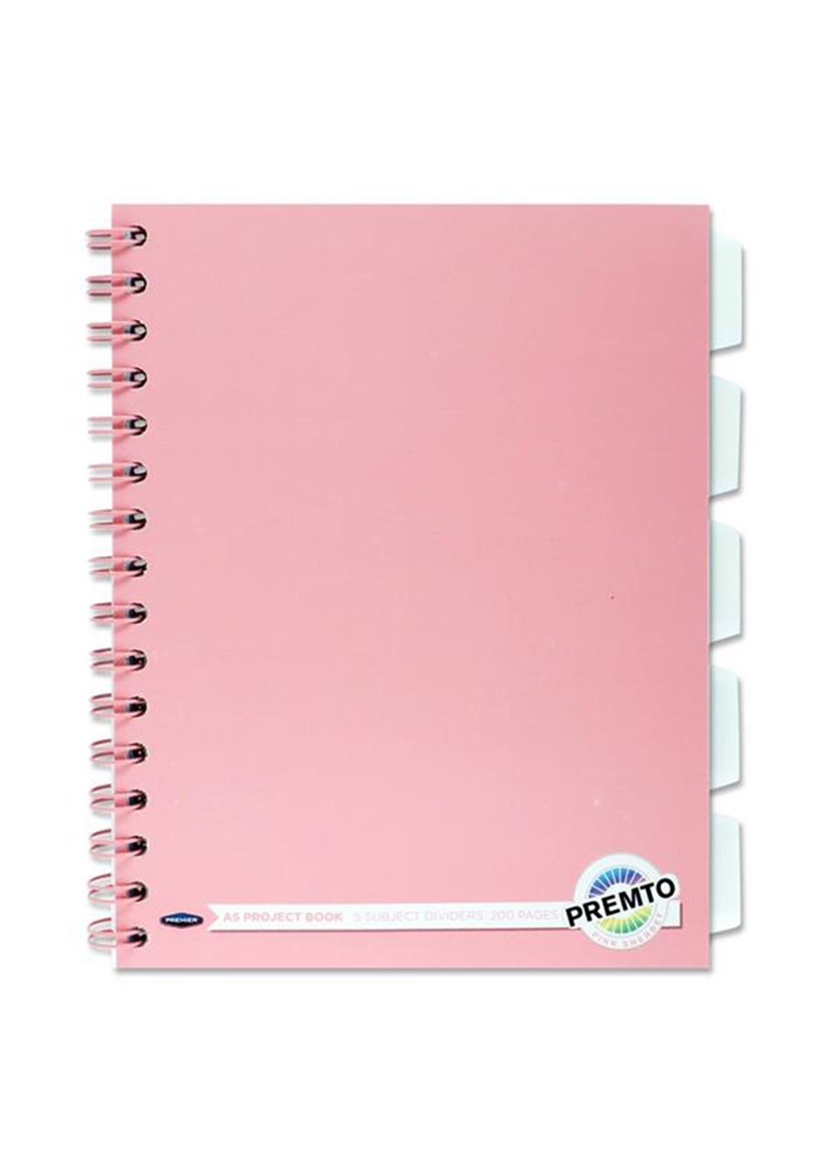 Pastel A5 200pg 5 Subject Wiro Notebook 4 Asst