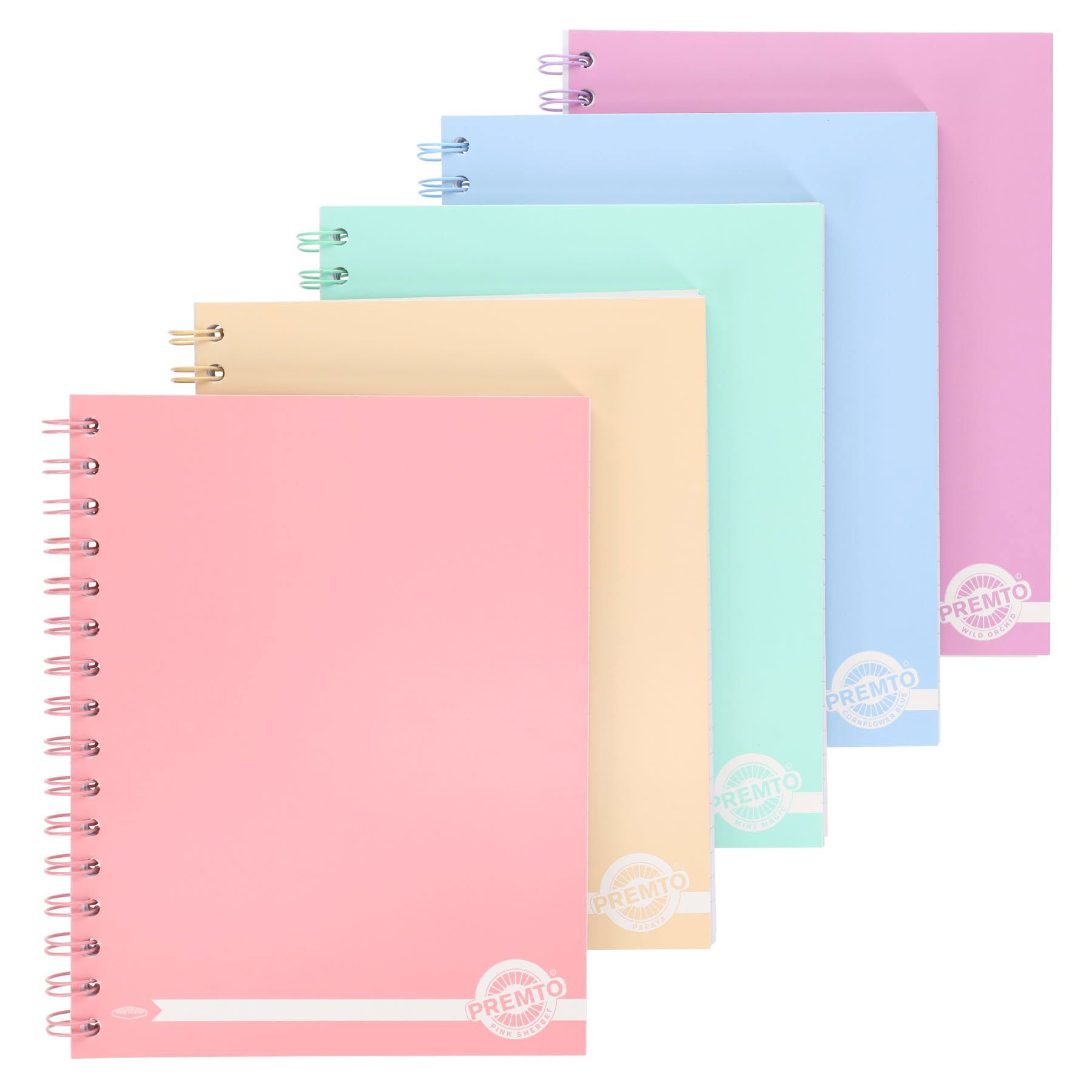 Pastel A5 200pg Wiro Notebook 5 Asst