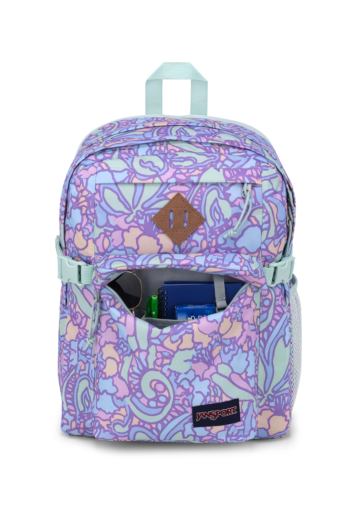 JanSport Backpack Main Campus Fluid Floral Pastel Lilac