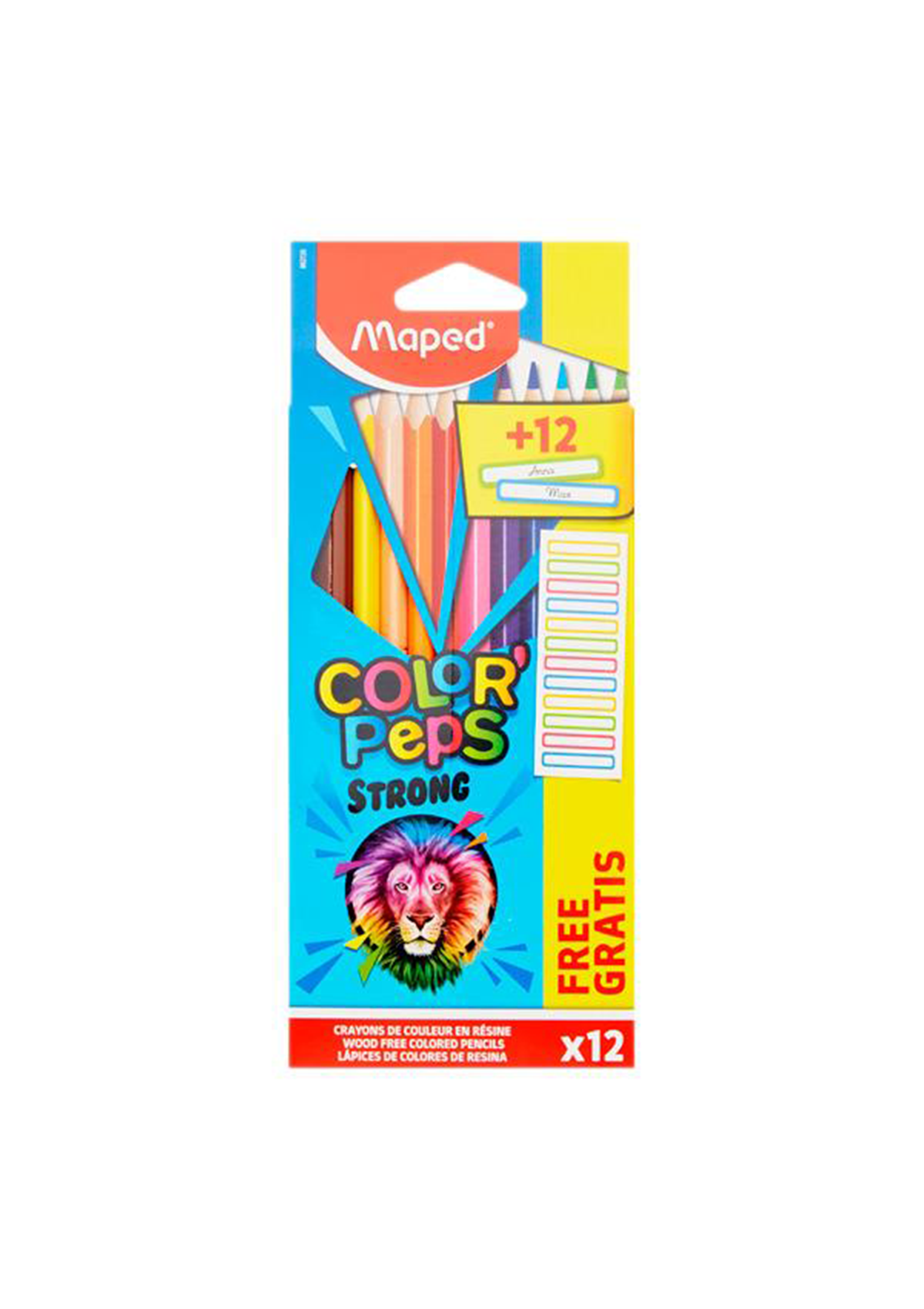 Color'peps Pkt.12 Colouring Pencils & Labels