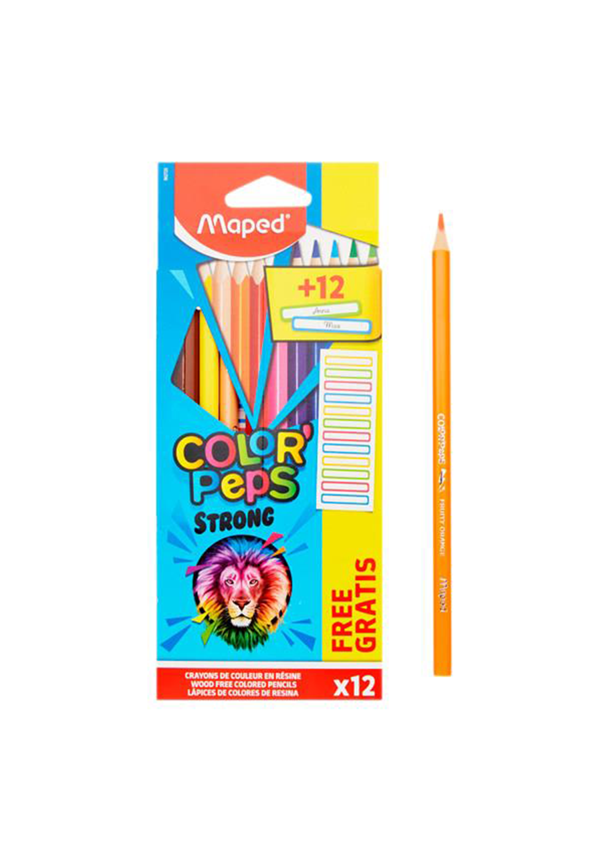 Color'peps Pkt.12 Colouring Pencils & Labels