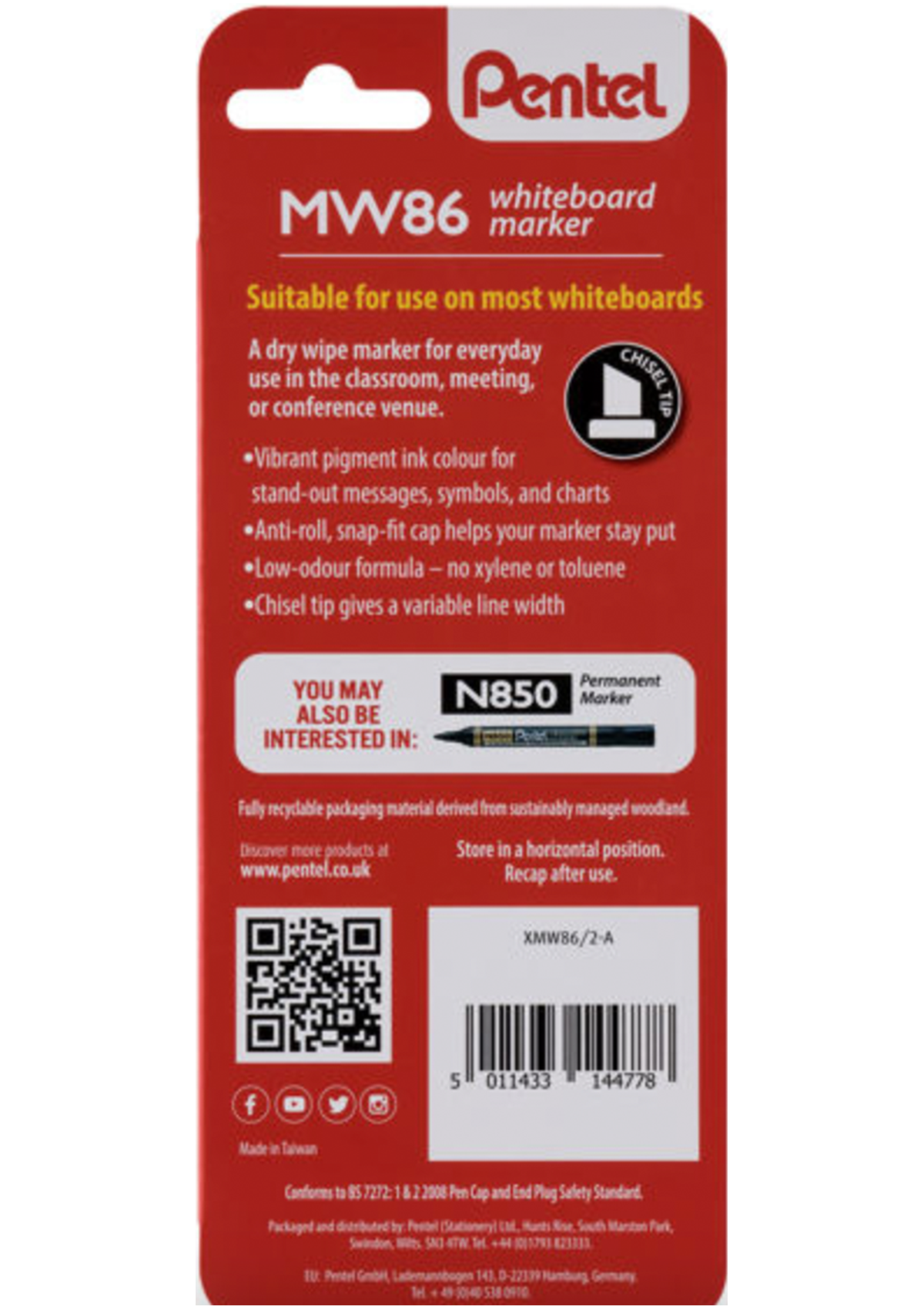 Card 2 Whiteboard Markers - Black