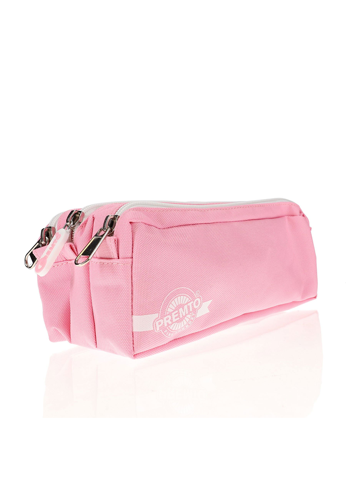 Pastel 3 Pocket Pencil Case - Pink Sherbet