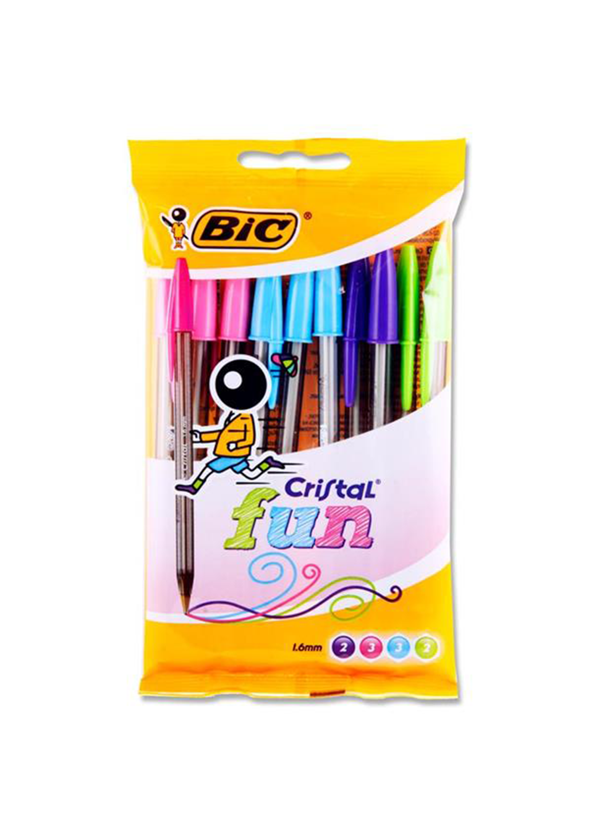 Pkt.10 Cristal Ballpoint Pens - Fun