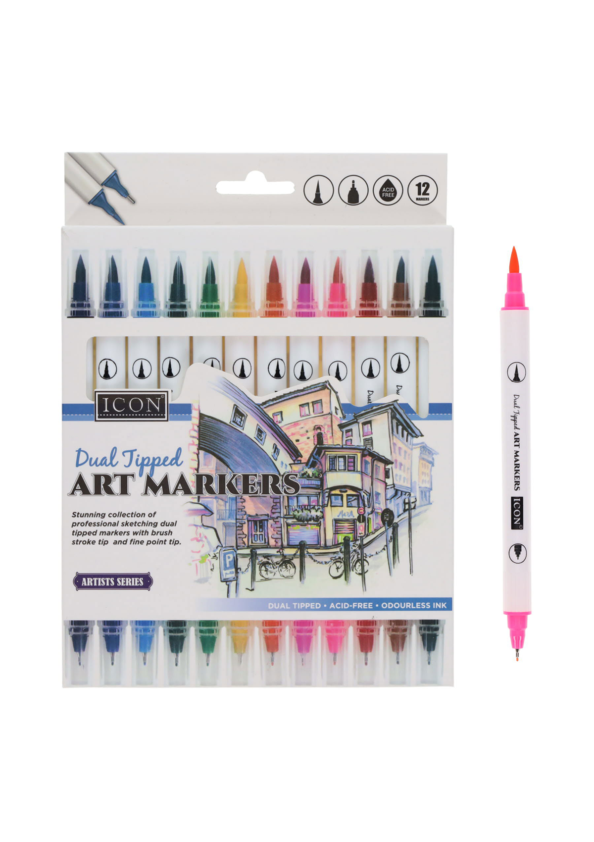 Pkt.12 Dual Tipped Art Markers