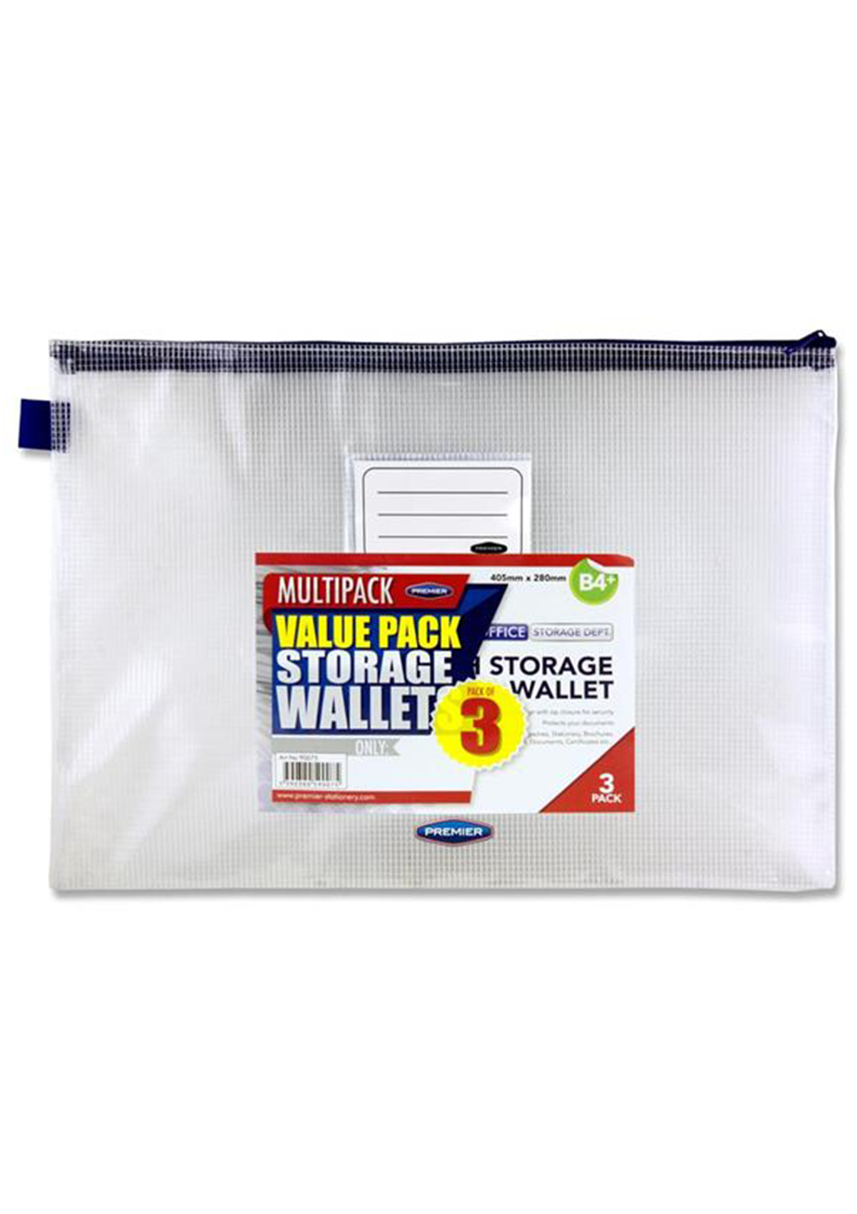 Pkt.3 B4 Durable Mesh Wallet - Clear