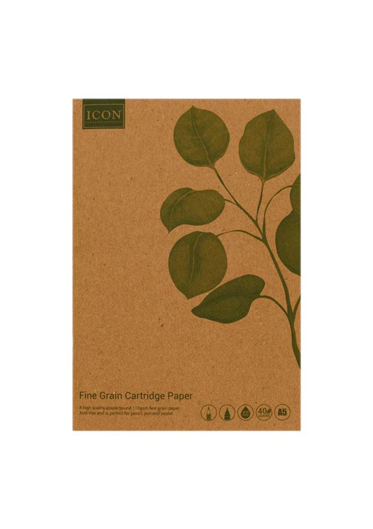 Green A5 80Pg 110gsm Kraft Sketch Book