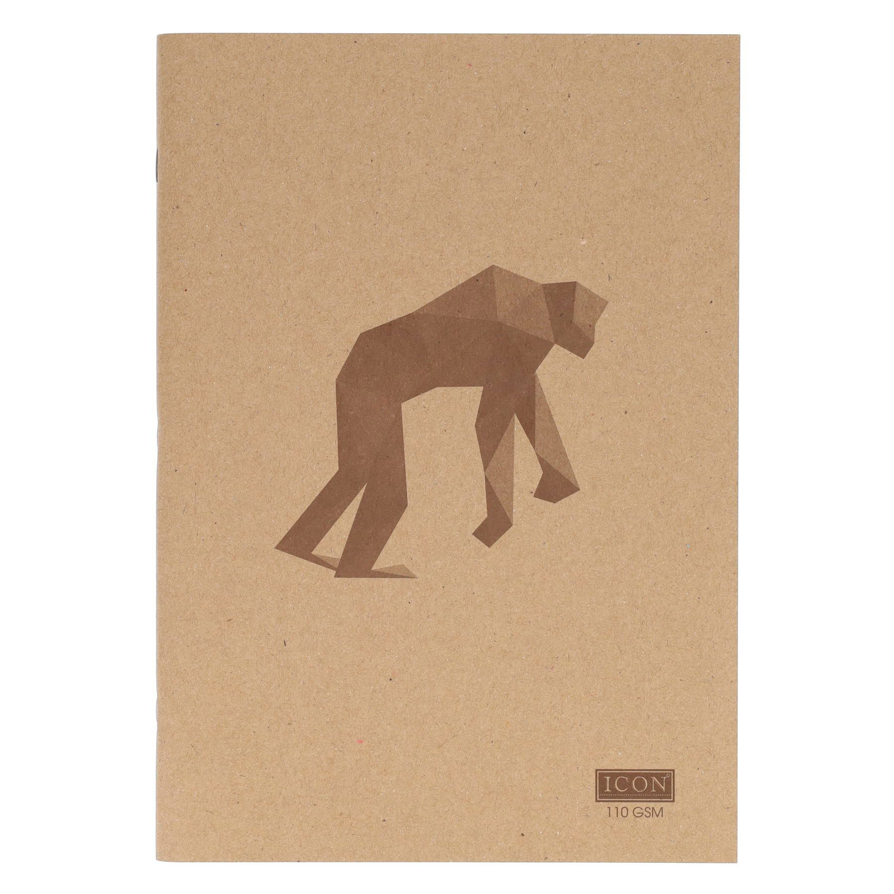 A4 80Pg 110gsm Kraft Sketch Book Animalia Design 4 Asst