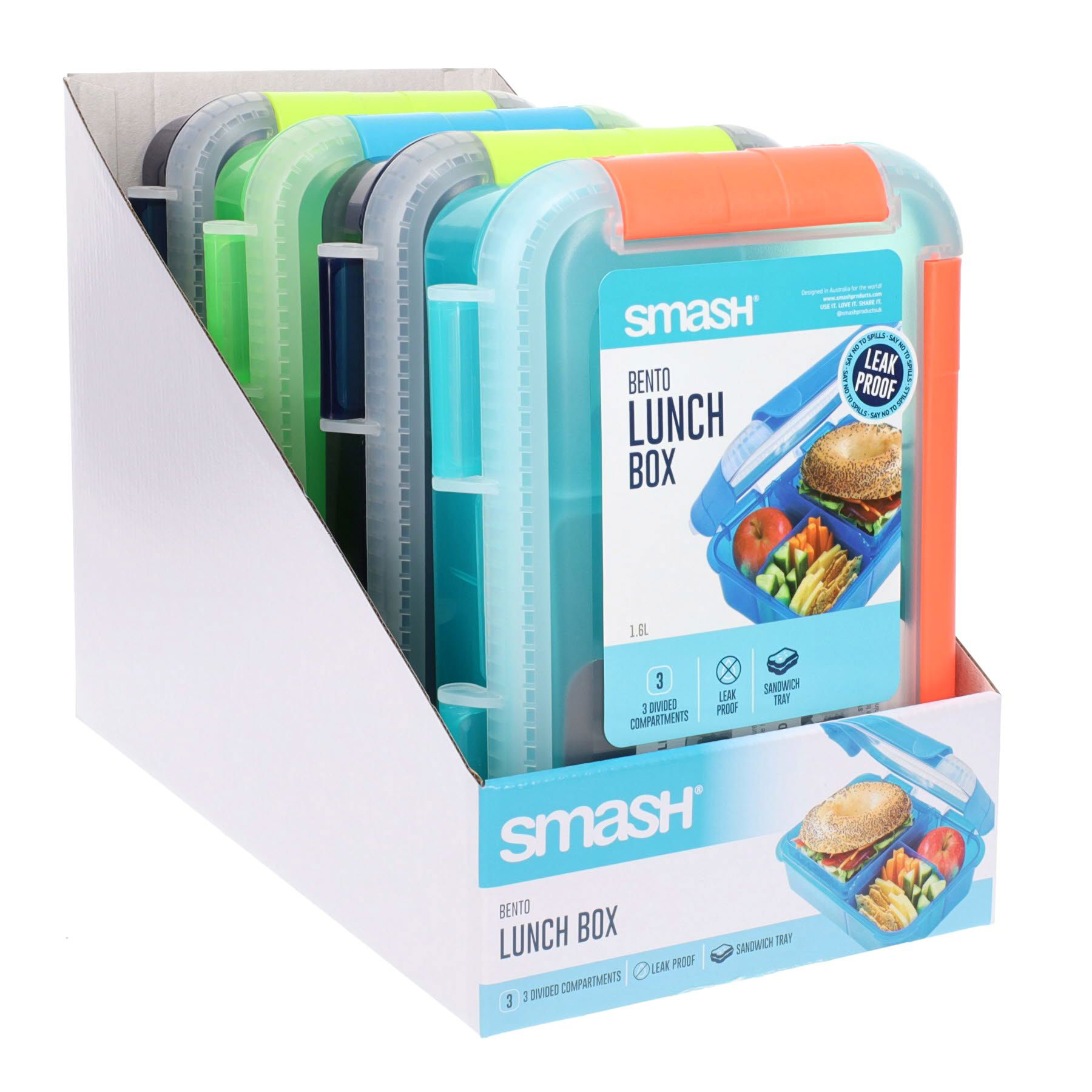 Bento Leakproof Lunch Box 3 Asst Cdu