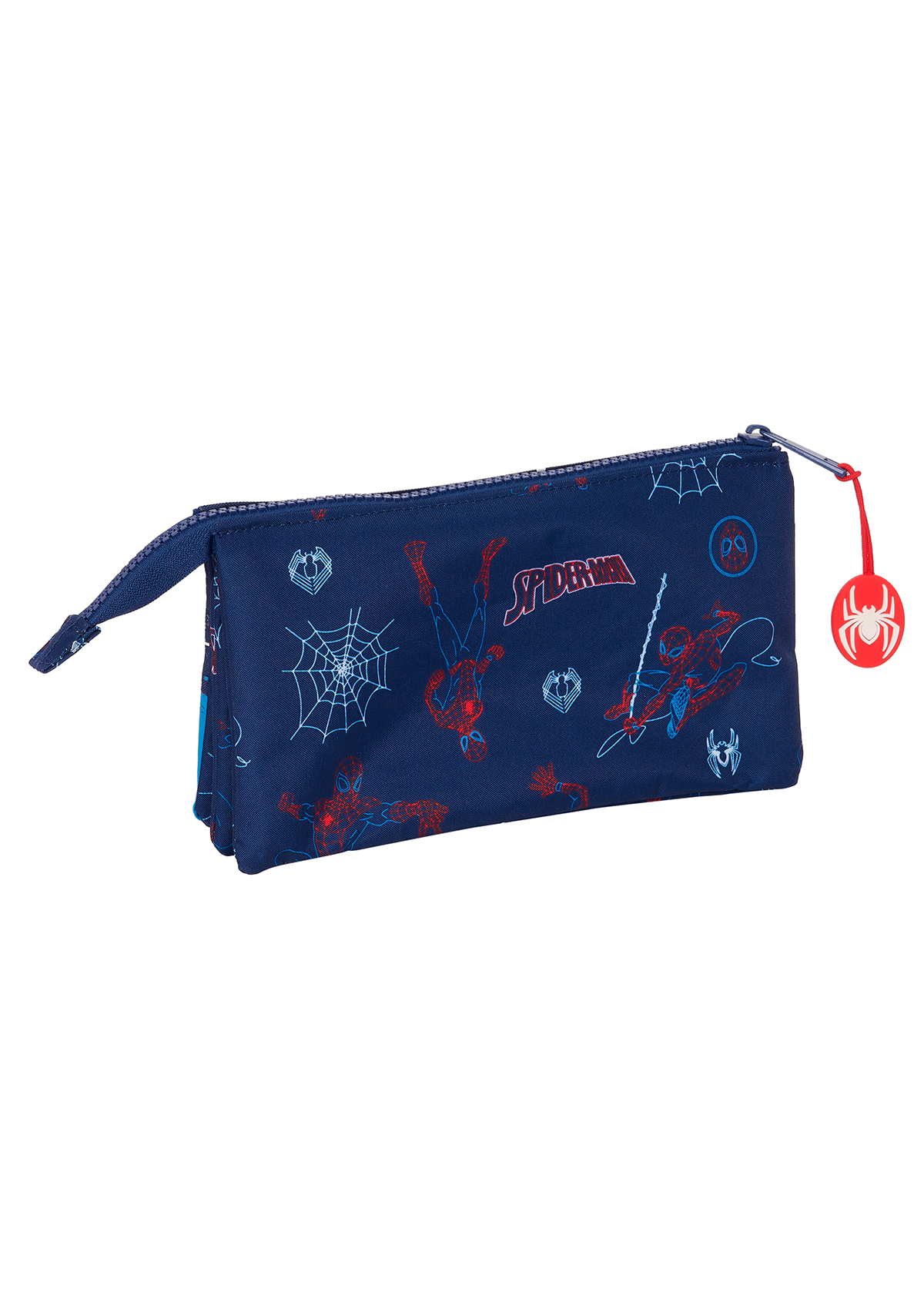 Spiderman Neon Triple Pencil Case