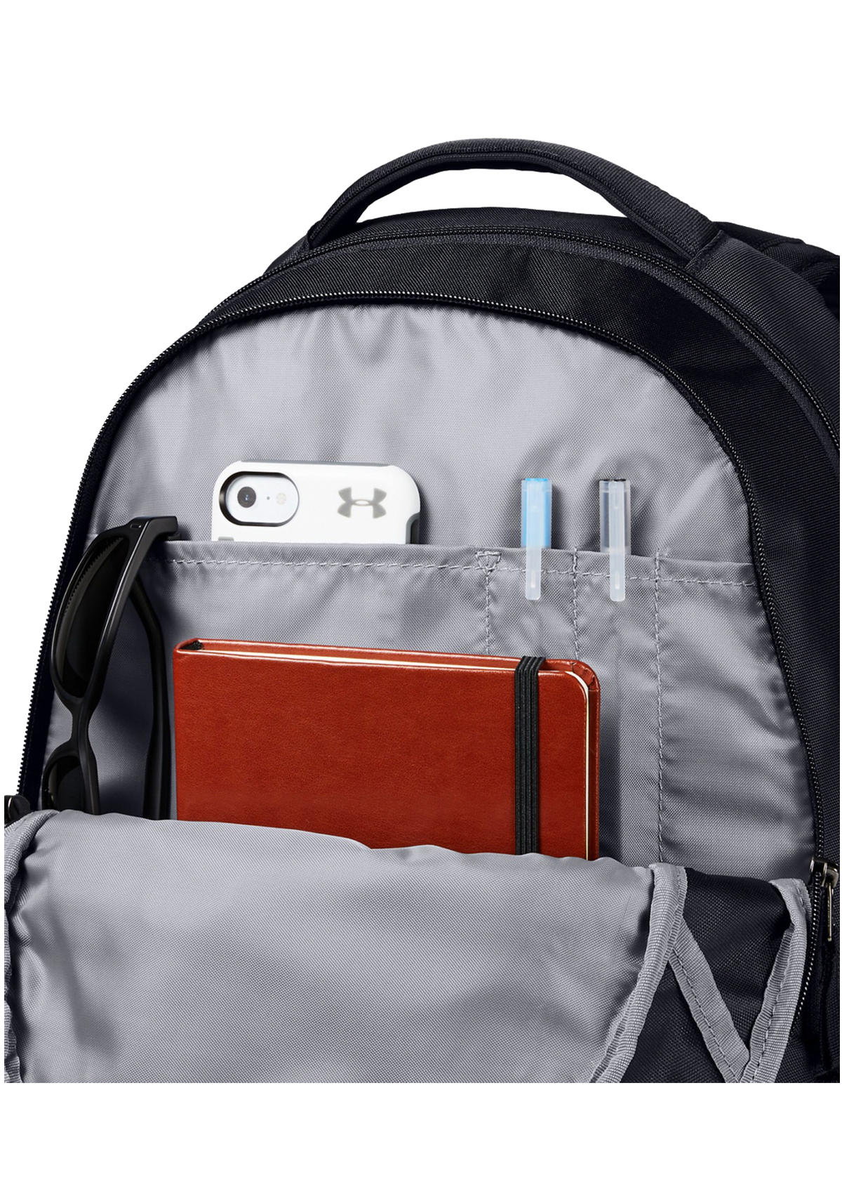 UA Hustle 5.5 Backpack Black Silver