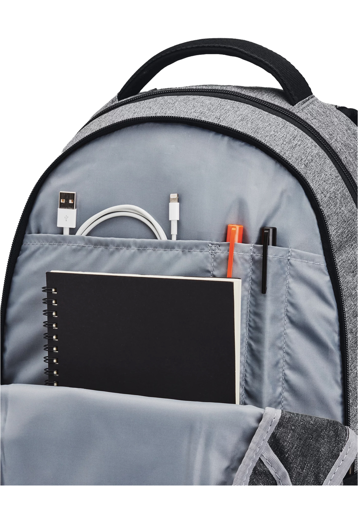 UA Hustle 5.5 Backpack Blk-Graphite Heather