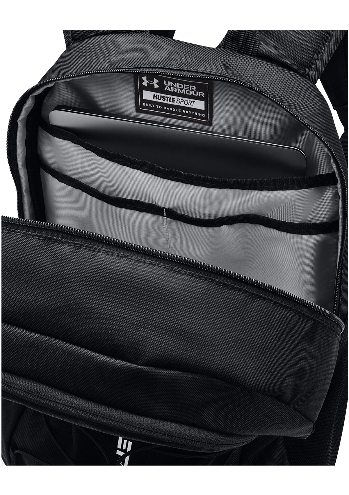 UA Hustle Sports Backpack Black Silver