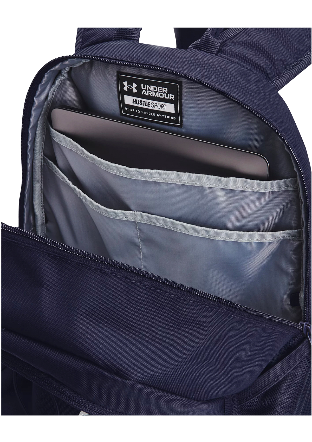 UA Hustle Sports Backpack Navy Silver