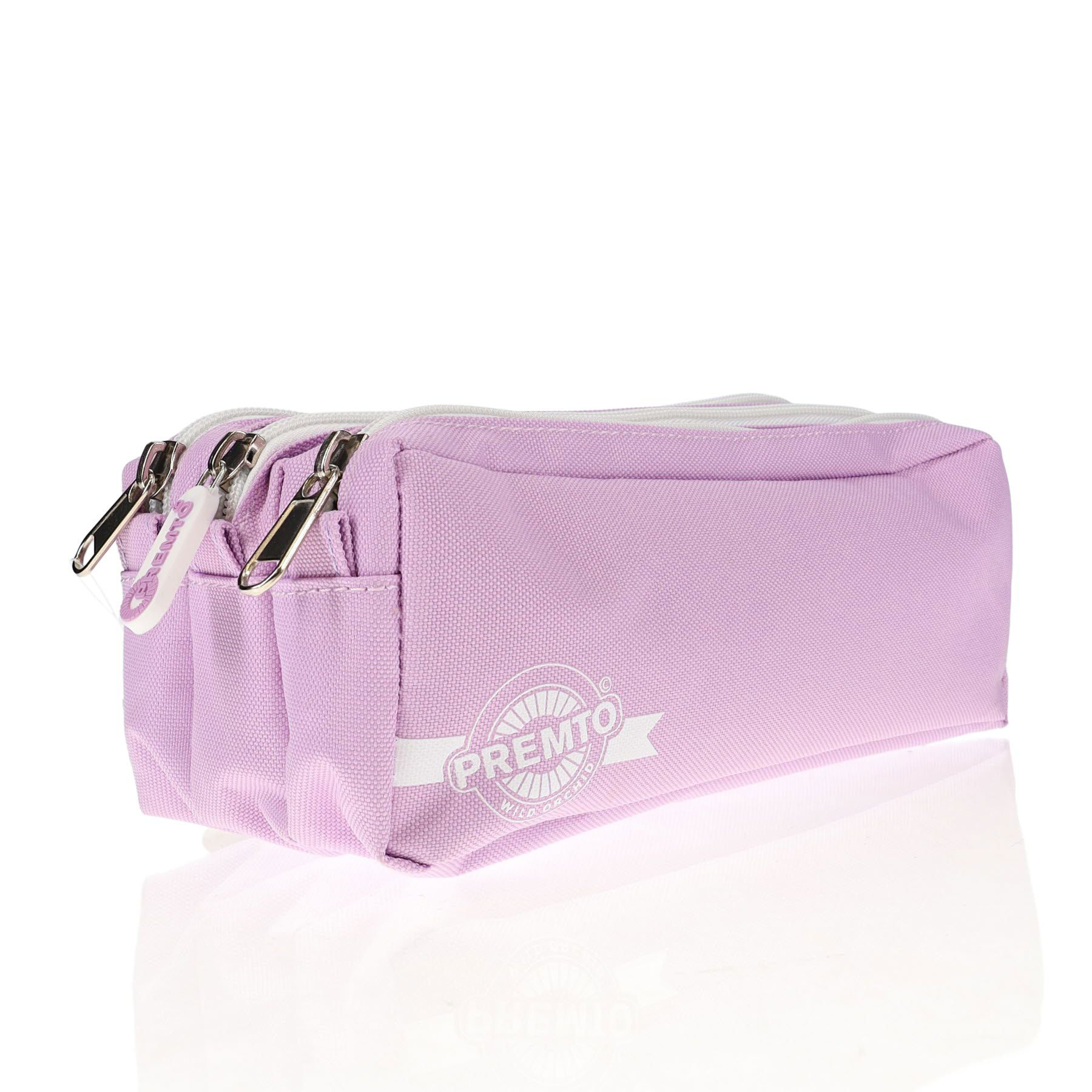 Pastel 3 Pocket Pencil Case - Wild Orchid